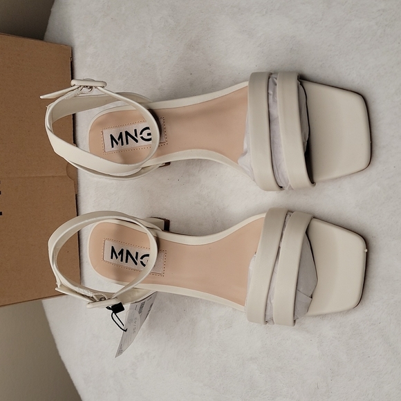 Mango | Shoes | Womens Mango Heel Strips Sandals Cream Color Size Eur 37 |  Poshmark